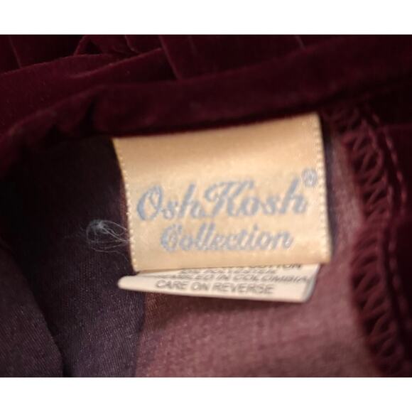 Osh Kosh Vintage Girls Velvet Dress Size 6 Pink Rose Accents Lace Hem 1980s 90’s - Picture 11 of 11